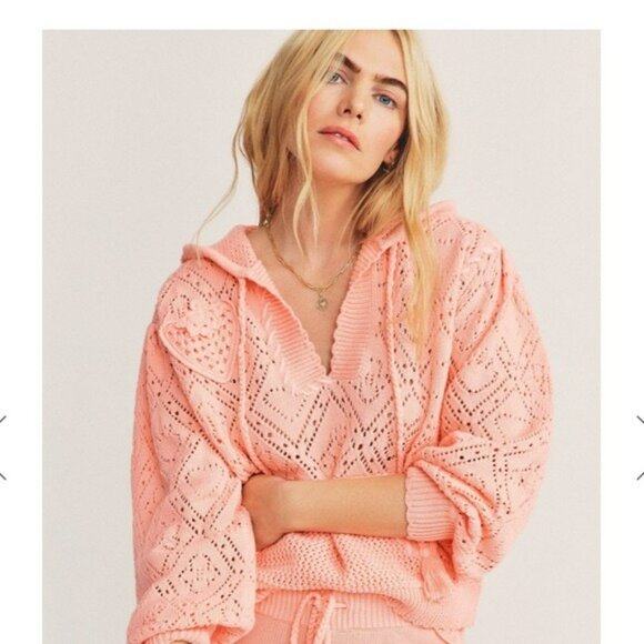 LoveShackFancy Peach Melba Tomaso Hoodie - Picture 1 of 15